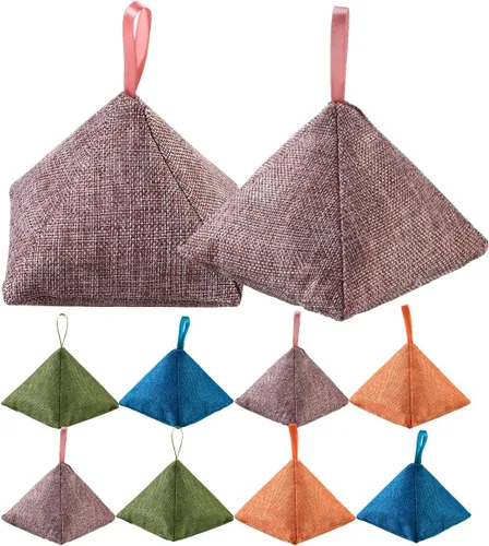 Bolsas de bambú de carbón natural, bolsas de carbón fresco natural, bolsa eliminadora de olores de carbón activado (8, verde, marrón, naranja, azul)