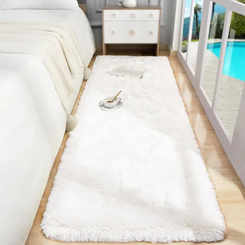 Miniatura 20 de Foxmas - Alfombra para centro de habitación, esponjosa y ultrasuave, para dormitorio, habitación de los niños, habitación del bebé, afelpada, Azul