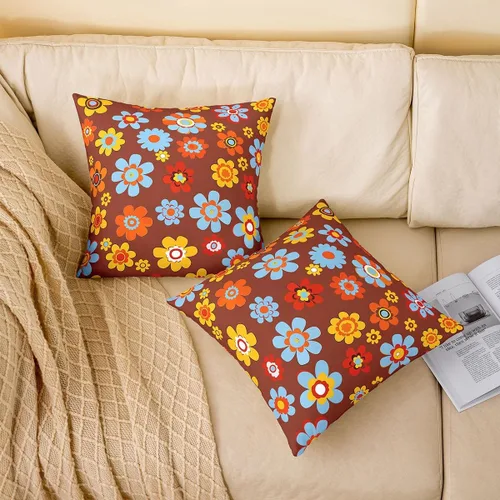 Miniatura 2 de Erosebridal Groovy Flower Power - Funda de almohada de 16 x 16 pulgadas, bonita funda de almohada floral bohemia de los años 60S y 70S, funda