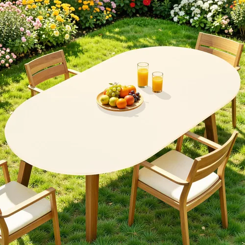 Miniatura 49 de Moosfor Mantel redondo de elastano, elástico ajustable impermeable para mesas de 18 a 24 pulgadas, mantel de picnic elástico lavable para Azul
