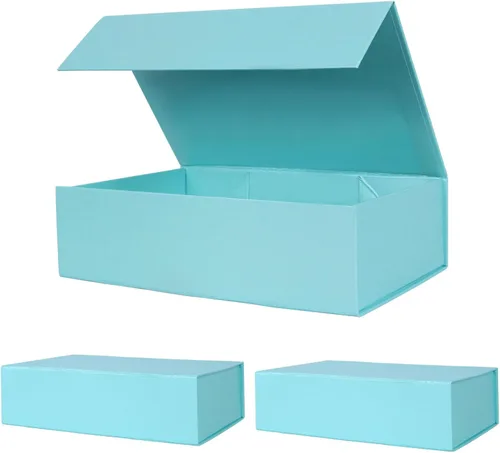 Miniatura 25 de Aimyoo Cajas de regalo magnéticas Galaxy negras con tapas 13.8x9x4.3 pulgadas, caja grande de propuesta para dama de honor y padrino, caja plegable