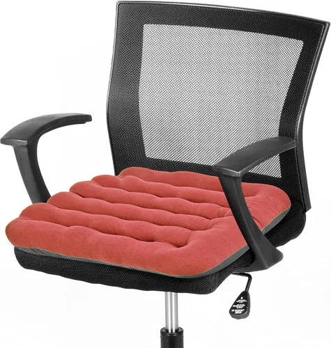 Miniatura 12 de BUYUE Good Support Cojín de Silla de Oficina Acolchado, Terciopelo Suave Cómodo Antideslizante Cojín de Asiento para Escritorio de Computadora Silla