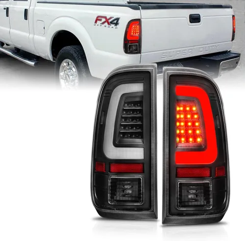 Miniatura 2 de AmeriLite Para Ford F250 F350 F450 SD 2008-2016 tipo C halógeno, LED, tubo de repuesto de luces traseras de camioneta con bombilla inversa, lado