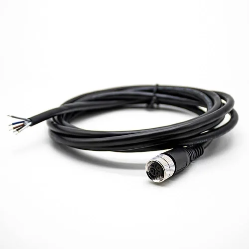 Miniatura 27 de Elecbee Cable M12 A-Code Conector recto de cabeza hembra individual Cable eléctrico de enchufe de aviación (cable de 12 pines 1M/3.3 pies)