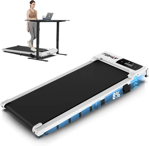 Miniatura 10 de Almohadilla para caminar debajo del escritorio para oficina en casa, cinta de correr portátil de 2.5 HP con capacidad de 300 libras, máquina Negro