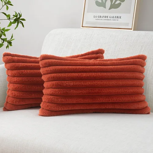 Miniatura 29 de MIULEE Juego de 2 fundas de almohada decorativas de piel sintética de 16 x 16 pulgadas, decoración moderna de primavera para el hogar, almohadas