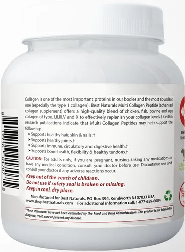 Miniatura 7 de Best Naturals Múltiples péptidos de colágeno proteína tipo I, II III, V y X Colágeno sin sabor 1 libra – Alimentado con pasto y criado en pastos