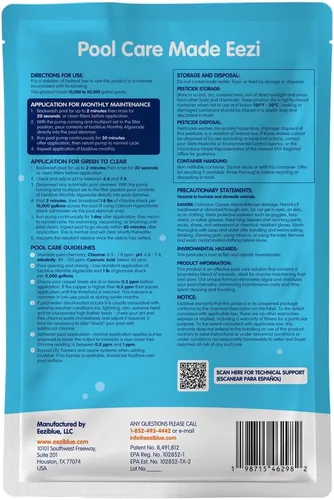 Miniatura 9 de Algicida mensual para piscina, algicida de piscina para piscina enterrada y piscina sobre el suelo, tratamiento mensual efectivo para prevenir