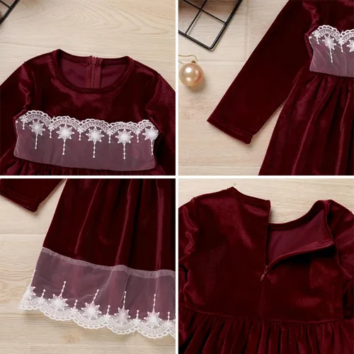 Miniatura 11 de IDOPIP Vestido tutú de terciopelo para niñas pequeñas, vestido de manga larga para princesa, Navidad, cumpleaños, fiesta, boda, vestidos de otoño e