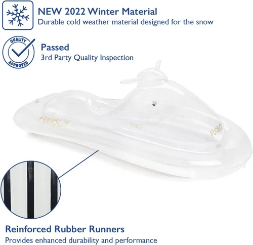 Miniatura 3 de FUNBOY Moto de nieve inflable Winter Fun individual, transparente