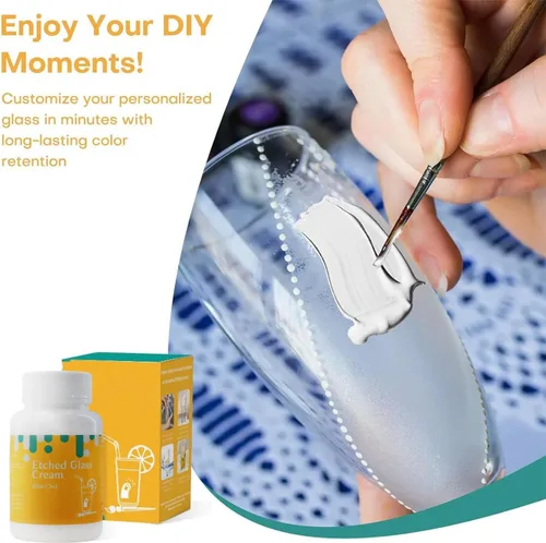 Miniatura 5 de Art Etch - Crema de inicio (3 onzas) para vidrio para diseños intrincados, crea diseños impresionantes en superficies de vidrio, suministros