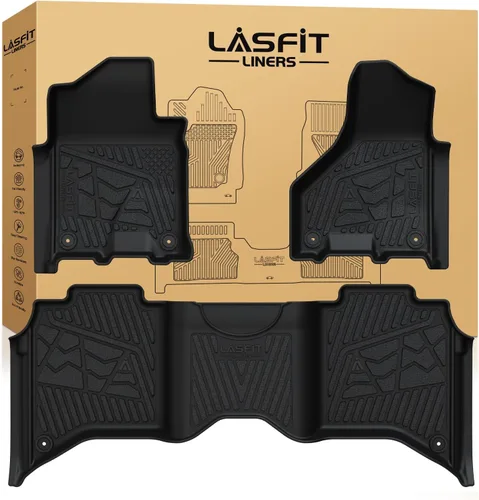 Miniatura 14 de LASFIT - Alfombrillas para Ram 1500 2019-2024 Cabina Tripulación con Cubo de Almacenamiento Bajo el Asiento Trasero