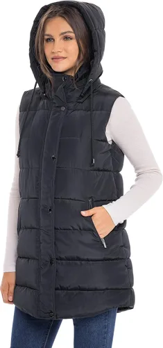 Miniatura 7 de S.E.B. por Sebby - Chaqueta acolchada larga con capucha para mujer, relleno de plumón sintético con capucha para otoño e invierno