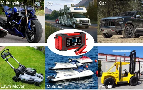 Miniatura 6 de Cargador de batería de 6 amperios, cargador de batería portátil de plomo de 12 V 6 A, cargador de batería de 4 etapas, mantenimiento de batería