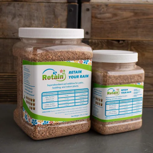 Miniatura 2 de Retain by Rain Soil – 22 onzas – Cristales poliméricos que contienen agua – Aditivo para suelo – Almacena hasta 7 galones de agua para plantas
