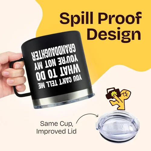 Miniatura 5 de KLUBI No Puedes Decirme Qué Hacer No Eres Mi Nieta - Regalos de Cumpleaños para Abuelo 14oz Vaso para Abuelo Regalo para Abuelo Los Mejores Regalos