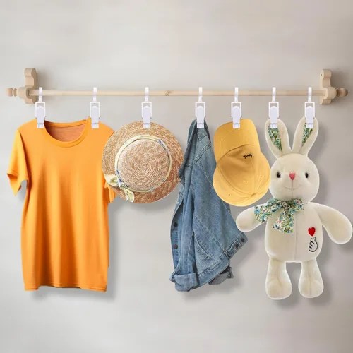 Miniatura 4 de 12 piezas de ganchos giratorios súper fuertes de plástico, clips para cortinas, alfileres para ropa, clips para toallas de playa, clips giratorios