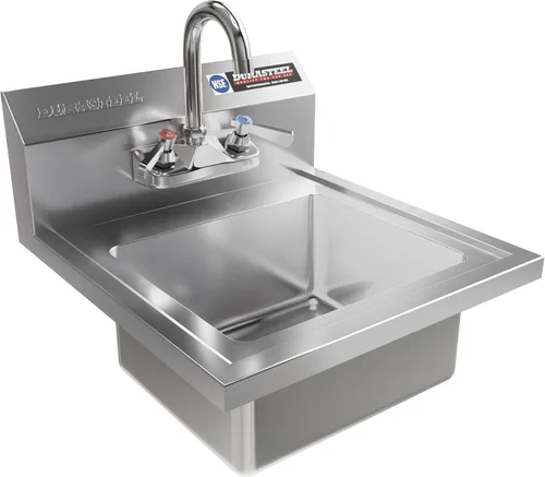 Miniatura 9 de DuraSteel Fregadero de acero inoxidable - Fregadero de cocina comercial de montaje en pared NSF - Fregadero de mano pequeño con lavabo de 12 x 10 x