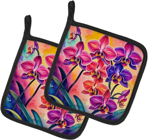 Miniatura 29 de Caroline's Treasures Juego de soportes para ollas de cocina coloridos de Asters, resistentes al calor, almohadillas calientes para cocinar, hornear