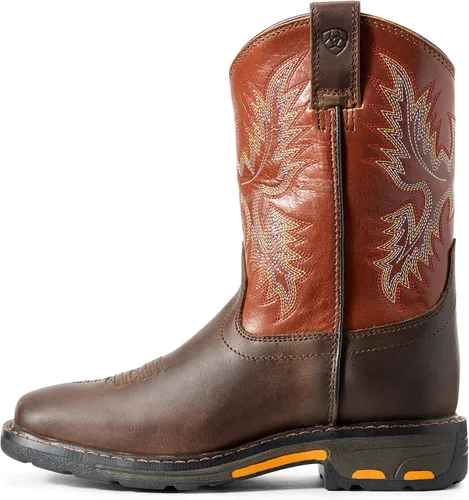 Miniatura 2 de ARIAT Unisex-Child YTH Workhog Wide Square Dark EarthBrick Work Boot