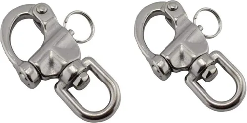 Miniatura 8 de NRC&XRC Par de clip de acero inoxidable marino con grillete giratorio de liberación rápida de liberación rápida 2-3/4" PLATA