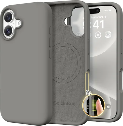 Miniatura 172 de GolbinBox Funda magnética para iPhone 17, compatible con MagSafe, cubierta de silicona integrada para control de cámara, funda de silicona líquida a