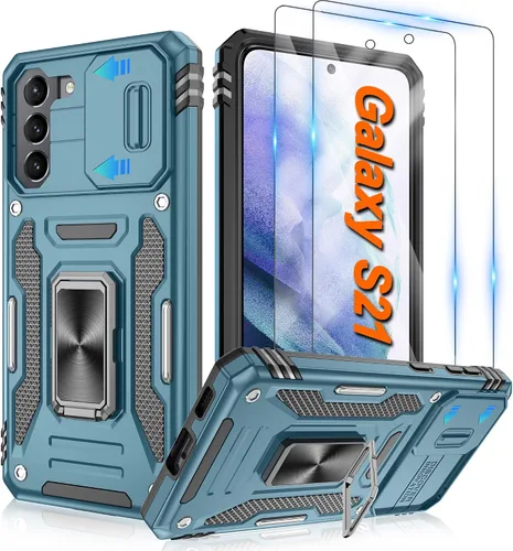 Miniatura 27 de Atump Funda para Motorola Moto G Play 2024 (4G) con [paquete de 2] protector de pantalla HD y cubierta para cámara deslizante, soporte de anillo