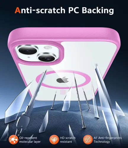 Miniatura 415 de FNTCASE Funda para iPhone 13 Pro-Max: Fundas magnéticas transparentes compatibles con Magsafe Slim anti amarillamiento protección contra caídas
