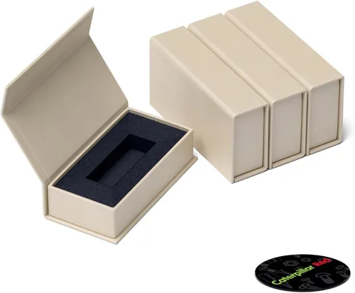 Miniatura 4 de 4 cajas de regalo de presentación USB magnéticas, color crema, unidades flash, unidades extraíbles, caja USB de boda, caja de regalo de presentación