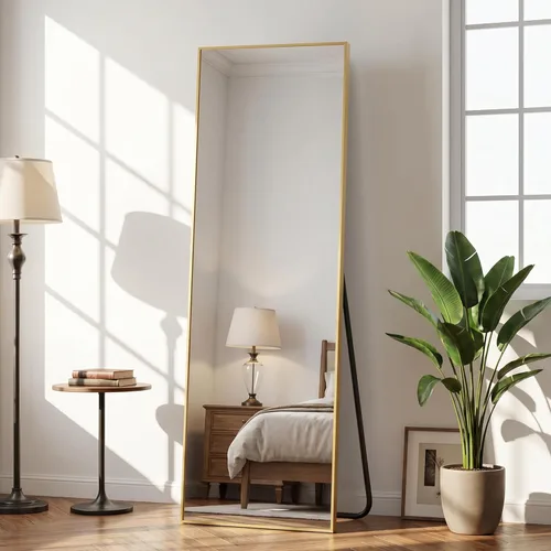 Miniatura 10 de Antok Espejo de Cuerpo Entero, Espejo de Piso de 58"x18" con Soporte, Espejos Montados Colgantes para Dormitorio, Sala de Estar, Vestidor, Comedor