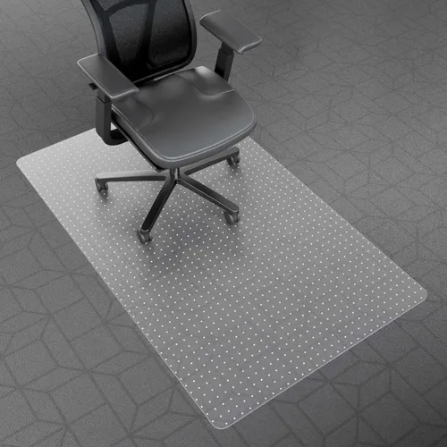 Miniatura 15 de Tapete para silla para suelos duros, 48" x 30", tapete de oficina para sillas con ruedas, tapete de plástico transparente para silla de escritorio