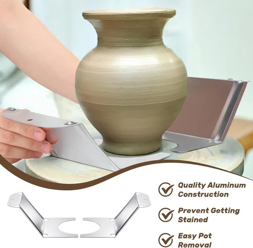 Miniatura 4 de Yaocom 1 par de levantadores de ollas de arcilla de 5 pulgadas de ancho, herramientas de elevación de olla de arcilla de aluminio, herramientas