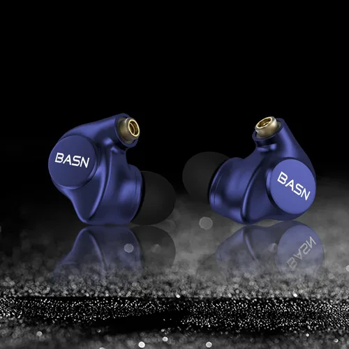 Miniatura 2 de BASN Metalen - Auriculares intrauditivos con 4 controladores, IEMs con aislamiento de ruido con graves profundos, para músicos, cantantes, Azul