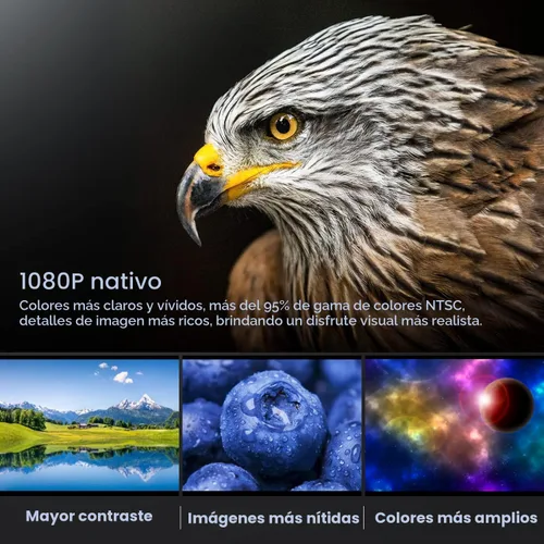 Miniatura 2 de HOMPOW Proyector, Nativo 1080P Full HD Bluetooth Proyector con Altavoz, 9500 Lúmenes Portátil para Exteriores Mini Proyector de Películas Compatible