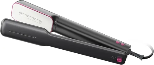 Newbealer Plancha de viaje con voltaje global (abrazadera), vaporizador de ropa de 100-240V, planchado en seco y 2 niveles de vapor, suela de