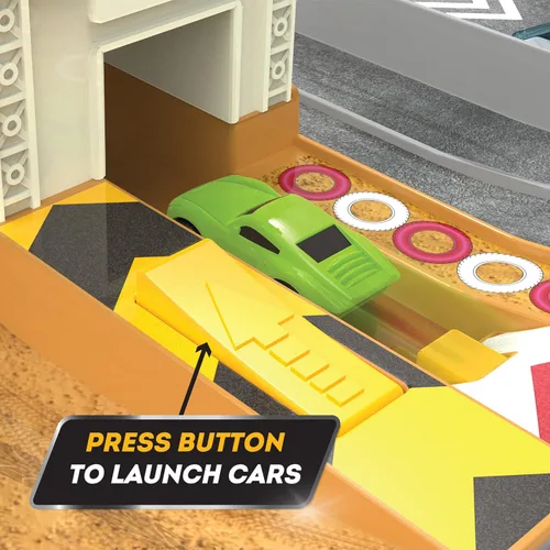 Miniatura 7 de Driven by Battat – Juego de pista de carreras plegable de 84 piezas con 6 autos mini – Incluye auto de carreras, camión monstruo y accesorios
