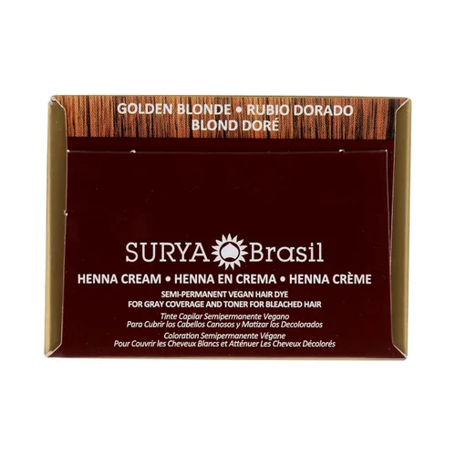 Miniatura 7 de Surya Brasil Henna Cream Golden Blonde - 98 % de ingredientes naturales, vegano, libre de crueldad, ecológico, color de cabello semipermanente