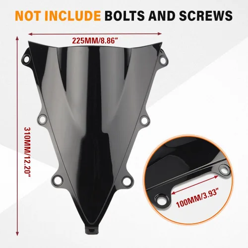 Miniatura 2 de Parabrisas doble burbuja para Honda CBR300R 2014-2020, color negro