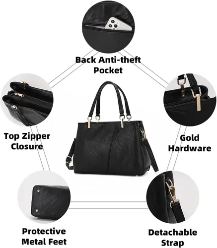Miniatura 7 de KouLi Buir Hobo, bolsos y bolsos de piel sintética – hombro, bandolera, asa superior, bolsas de mano para mujer