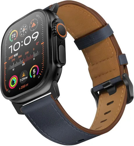 Miniatura 8 de UUPWPOKT - Correa de cuero compatible con Apple Watch Ultra 3/2/1 de 49/46/45/44/42 mm, correa de cuero genuino para iWatch Ultra Series 11 10 9 8 7