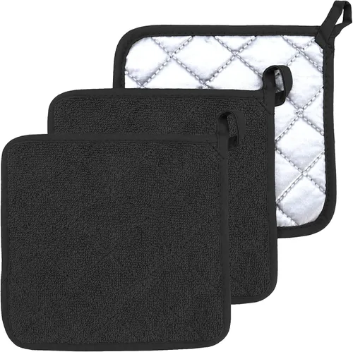 Miniatura 4 de Soporte para ollas de horno de algodón resistente al calor, agarradera de tela de toalla para cocina, guantes de horno para cocinar, cuadrado, 7 x 7
