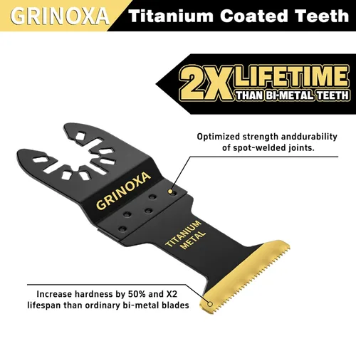 Miniatura 3 de 3 cuchillas oscilantes de titanio, cuchillas multiherramienta universales profesionales para uñas de metal y madera, aptas para Dewalt Milwaukee