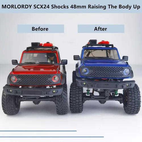 Miniatura 3 de MORLORDY Aleación de aluminio 4 piezas RC Shock 1.890 in amortiguadores ajustables amortiguadores para choques SCX24 1.890 in actualizaciones 1/24