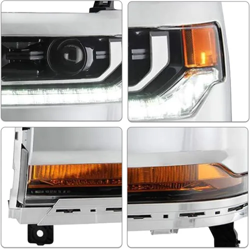 Miniatura 4 de SOCKIR Conjunto de faros delanteros HID/Xenon para Chevy Silverado 1500/2019 Chevy Silverado 1500/2019 Chevy Silverado 1500 LD 2016 2017 2018