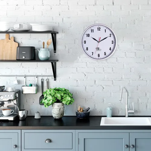 Miniatura 6 de SAC SMARTEN ARTS Reloj de pared silencioso con pilas, para niños, color blanco, sin tictac, fácil de leer, para baño, cocina, sala de estar, 02
