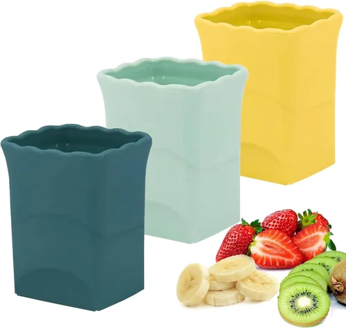 3 tazas de fresa: taza de rebanadora de frutas para fresa, huevo, plátano, champiñones, pepino, kiwi y ensalada de verduras, cortador de velocidad 3