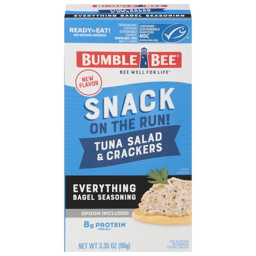 Miniatura 29 de Bumble Bee Snack On The Run - Kit de ensalada de atún original con galletas saladas, paquete de bocadillos de proteína listo para comer, 8g