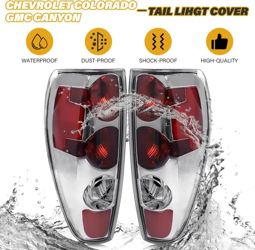 Miniatura 5 de Conjunto de luces traseras en par compatible con Chevrolet Colorado/GMC Canyon 2004-2012, repuesto de lámpara trasera de freno halógeno estilo OE