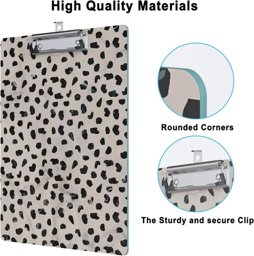 Miniatura 4 de Lindo portapapeles con diseño decorativo de madera de leopardo, tamaño A4/carta, tablillas con clip para aula y oficina, tamaño estándar 9" x 12.5