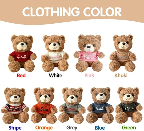 Miniatura 8 de Oso de peluche personalizado con nombre personalizado, relleno perfecto para canasta de Pascua, regalos únicos para el día de San Valentín